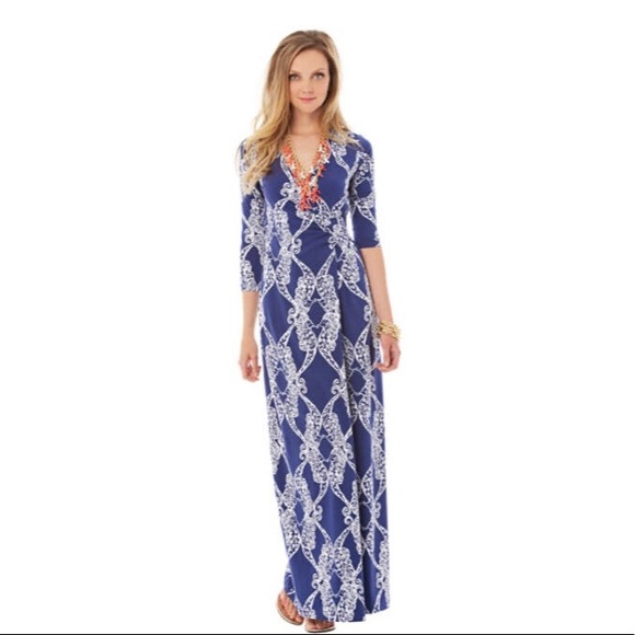 lilly pulitzer navy maxi dress